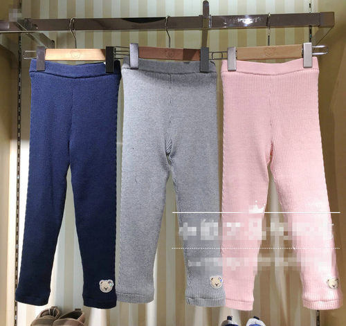 现货长裤针织打底裤加绒女童