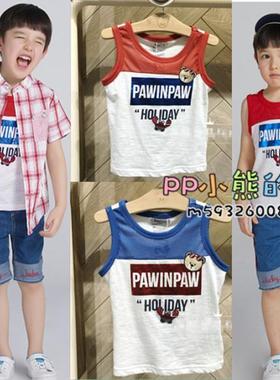现货夏季款男童无袖PCSN82511M背心SN82511M短裤PCTJ82513M