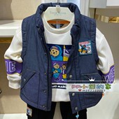 小熊童装 男童联名夹棉立领马甲背心TKVW214901BSRW214901B 冬季