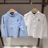 翻领卡通刺绣舒适基础款 2026春季 衬衫 男童长袖 衬衣中大童百搭 新款