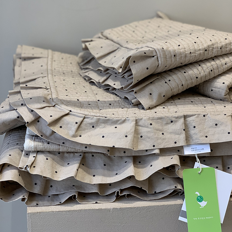 大鹅棉麻床盖韩国小清新碎花双面纯棉单件四季通用全棉绗缝床单新