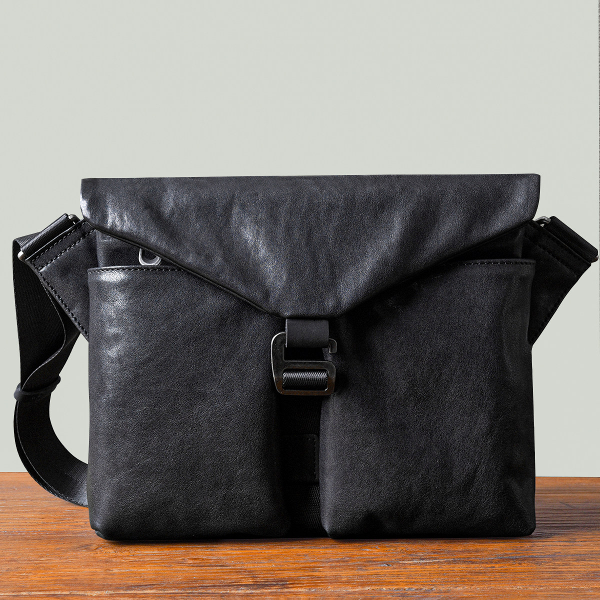 原创植鞣牛皮信封包休闲男包