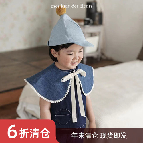 meskids新款百搭牛仔假领