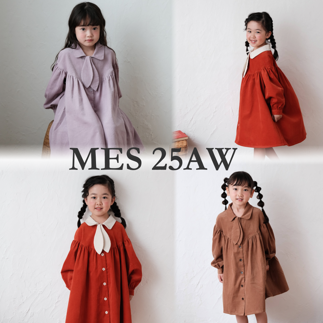 25秋冬 新款纯棉甜美复古可爱领结领带连衣裙A字裙女童 mes kids