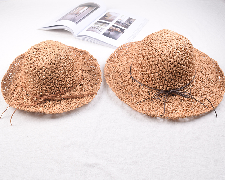 亲子草帽母女夏天大檐遮阳帽沙滩防晒可折叠度假儿童宝宝帽子夏季