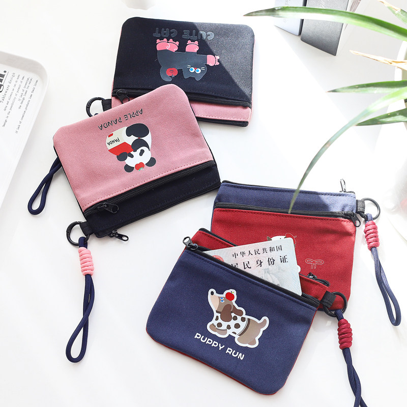 新款原创撞色拼接双层化妆包可爱大容量卡证件收纳包姨妈巾零钱包,箱包皮具/热销女包/男包,钱包,淘宝优惠券,粉丝福利购,淘宝优惠卷