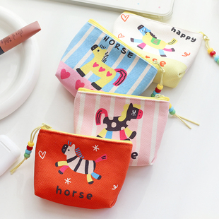 2026年新款 可爱小马零钱包女学生卡包便携拉链小包包马年收纳包