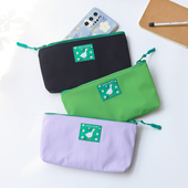 韩版 笔袋大容量文具袋简约可爱风铅笔袋拉链收纳袋 小清新学生横款