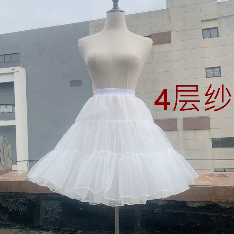 四层蓬蓬裙撑lolita洛丽塔日常无骨软纱50cm中长款内衬软妹裙