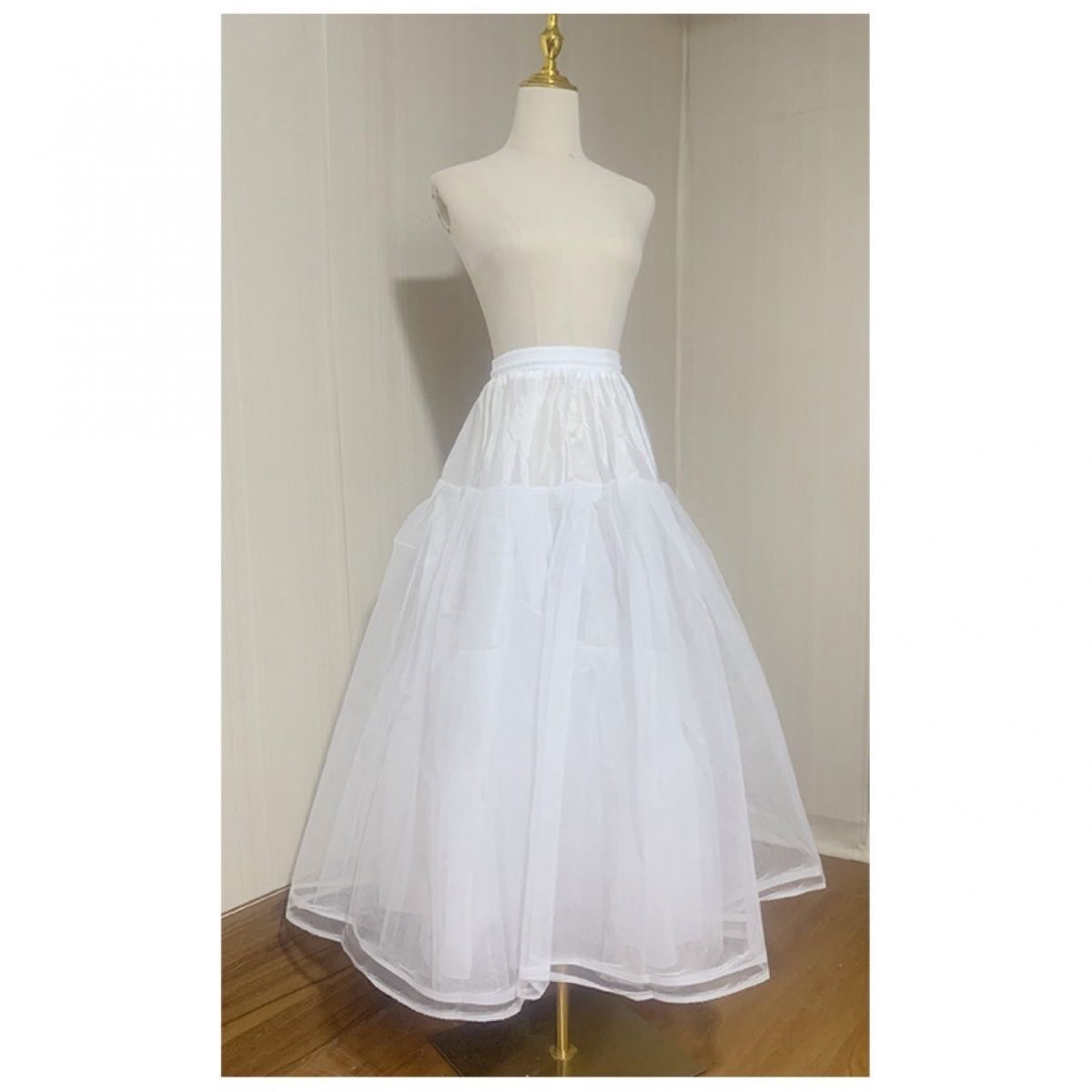 4层95厘米无骨婚纱裙撑新娘无圈蓬裙日常演出礼服撑裙硬网纱裙