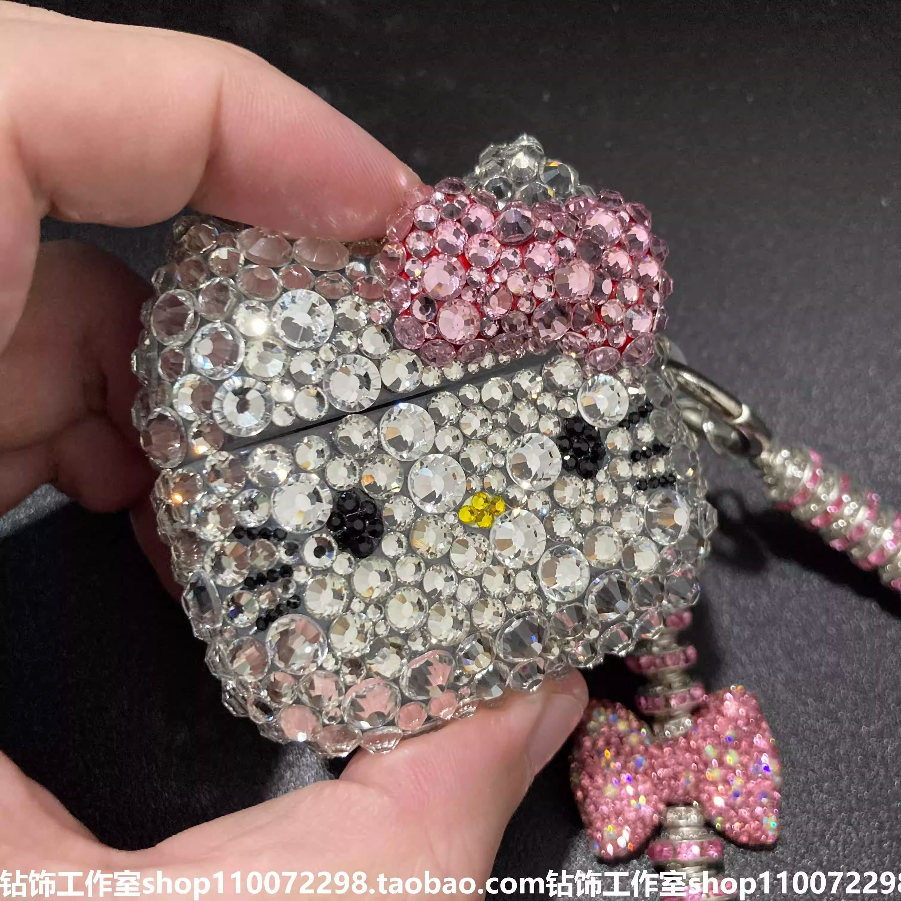 适用苹果airpods耳机壳保护套4代无线蓝牙三代pro2代1代镶钻水钻闪钻石高颜值可爱卡通带钻女保护壳蝴蝶结kt,3C数码配件,耳机保护套,淘宝优惠券,粉丝福利购,淘宝优惠卷