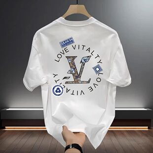 t恤短袖男生夏季2026新款男装潮牌潮流青少年宽松半袖上衣服chic