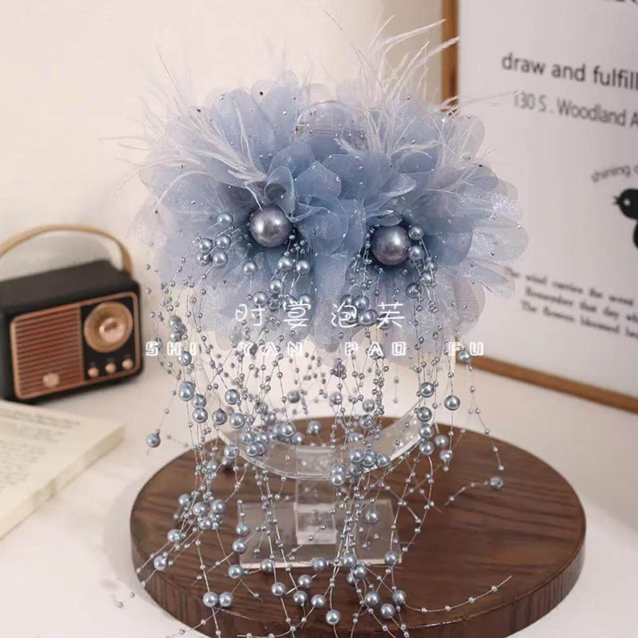 永夜星河冬季新款羽毛珠珠抓夹清新森系高级感鲨鱼夹百搭显发量女,饰品/流行首饰/时尚饰品新,民族风发饰,淘宝优惠券,粉丝福利购,淘宝优惠卷