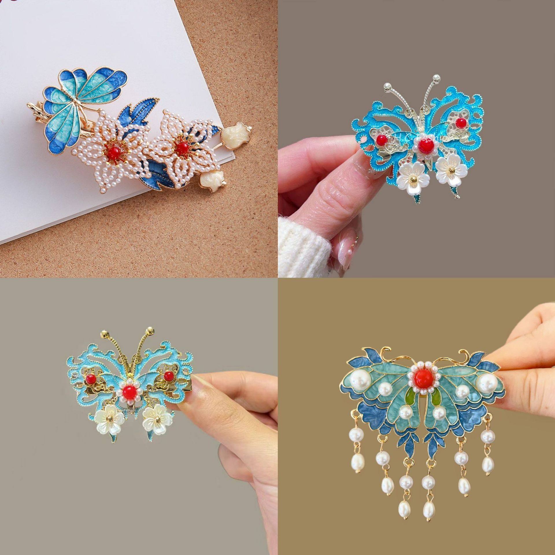 国风醒狮发夹珍珠边夹高级感小香风发卡头饰批发义乌鸭嘴夹饰品女,饰品/流行首饰/时尚饰品新,民族风发饰,淘宝优惠券,粉丝福利购,淘宝优惠卷