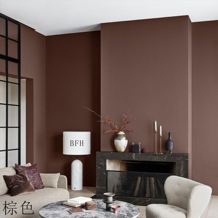 棕色卡其灰乳胶漆室内家用无甲醛背景墙设计效果图涂料内墙自刷漆