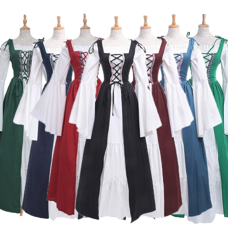 欧洲宫廷风复古长款礼服欧式中世纪演出服反串表演服歌颂话剧女装