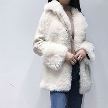 时尚 休闲亚博安卓app 女2019冬季 新款 冰岛毛羊剪绒皮毛一体皮草大衣中长款