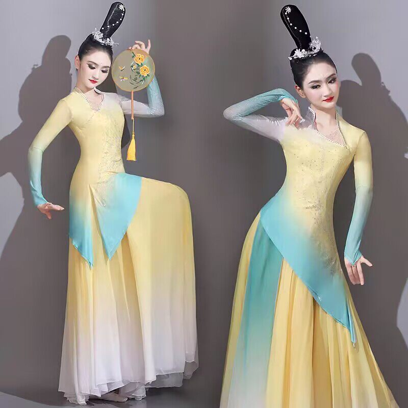 开场舞大摆裙女大气艺考飘逸古典舞平湖秋月汉唐古装仙气舞蹈服装