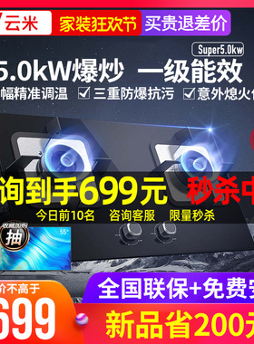 VIOMI/云米 VG307 燃气灶双灶家用炉灶嵌入式天然气灶具灶台5.0KW