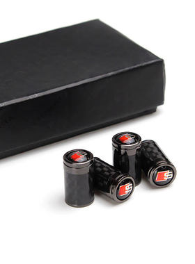 适用于奥迪汽车轮胎气门嘴帽A4L A6LQ2LQ3Q5Q7个性改装碳纤气嘴盖