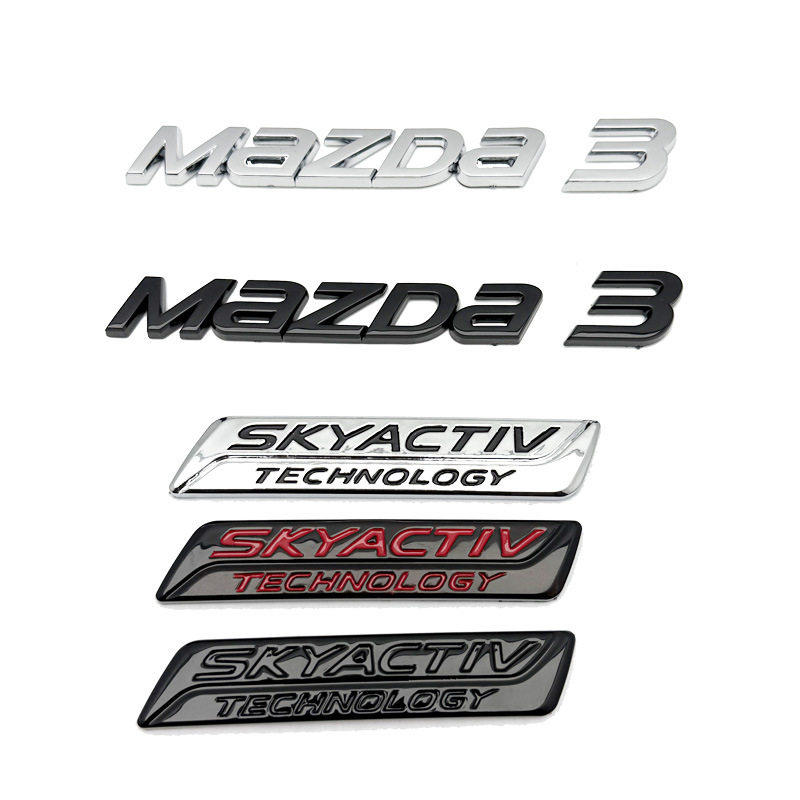适用海外版马自达3后尾标黑武士SKYACTIVG TECHNOLOGY后备箱尾标