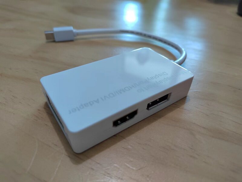 Mini DP转HDMI 大DP DVI三合一转换器4K 雷电迷你DP接电视投影仪