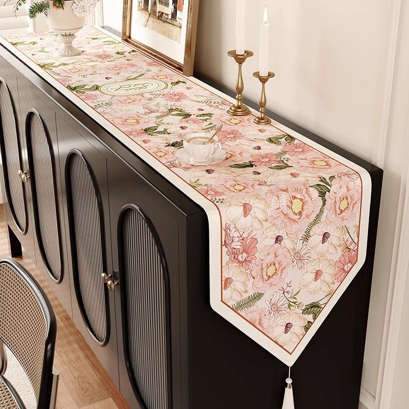 桌旗轻奢高级感棉麻布艺茶几装饰盖布餐柜鞋柜长条茶席台面垫布,居家布艺,桌旗,淘宝优惠券,粉丝福利购,淘宝优惠卷