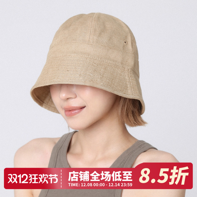 夏天卡其色薄款渔夫帽女遮阳帽子