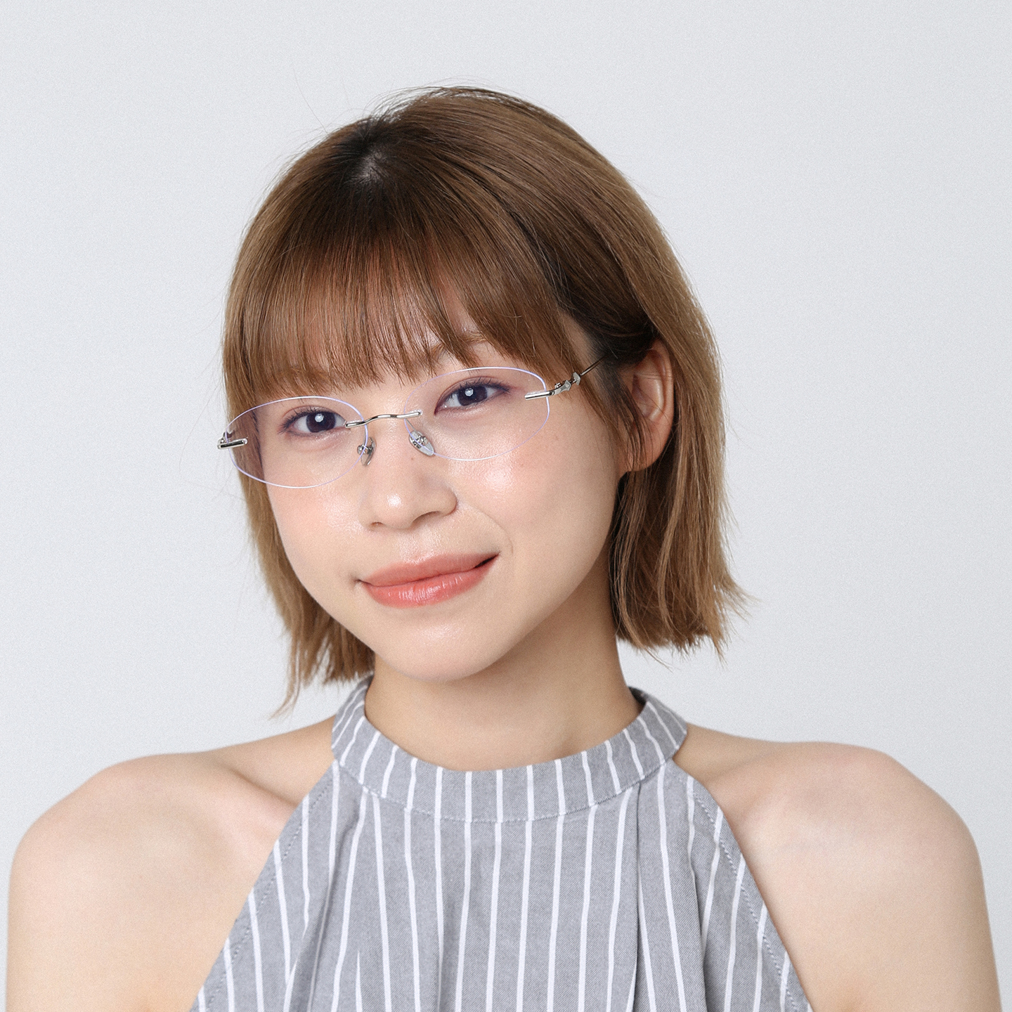 高级感书呆子无框装饰眼镜复古