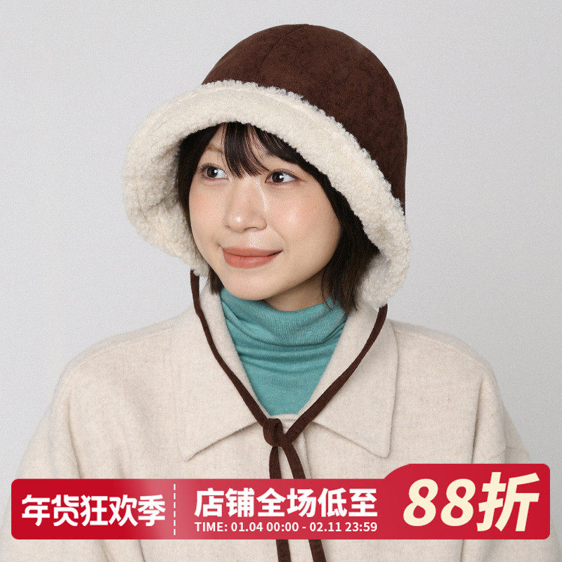 咖色麂皮绒加厚保暖渔夫帽女秋冬季系带骑车护耳百搭防寒包头帽子,服饰配件/皮带/帽子/围巾,帽子,淘宝优惠券,粉丝福利购,淘宝优惠卷