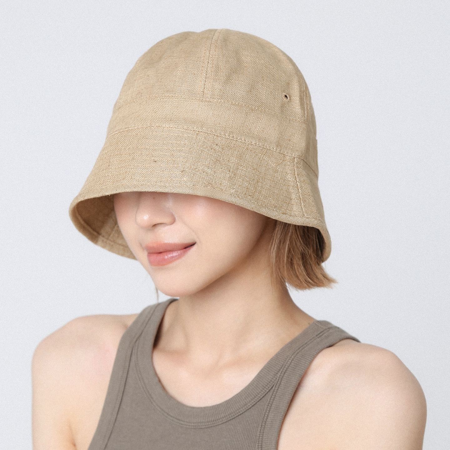 夏天卡其色薄款渔夫帽女遮阳帽子