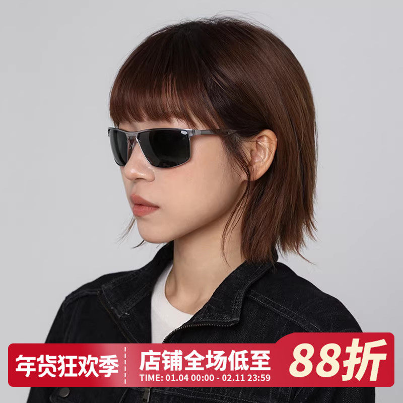 黑色方形太阳眼镜户外运动遮阳防晒墨镜欧美UV400女骑行防紫外线