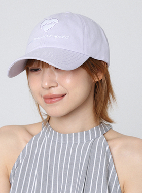 高品质爱心字母紫色棒球帽女2026春夏新款大头围休闲百搭鸭舌帽子