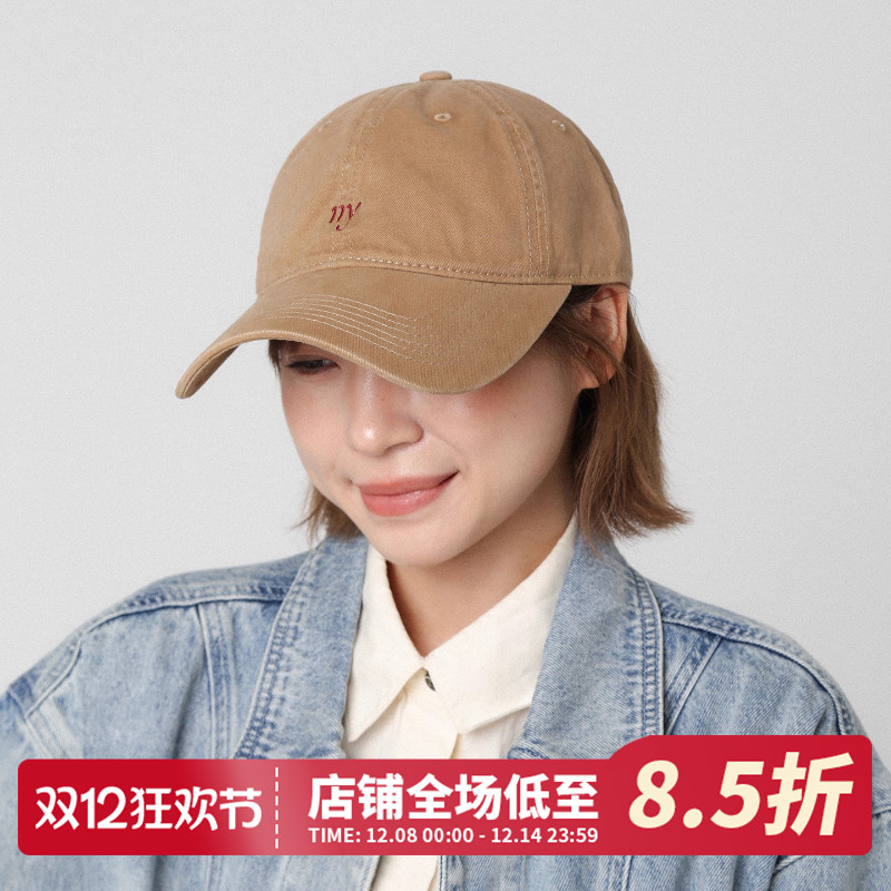 字母刺绣卡其色棒球帽百搭鸭舌帽