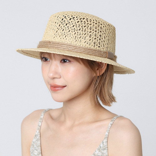 法式镂空平顶女草帽夏季海边度假