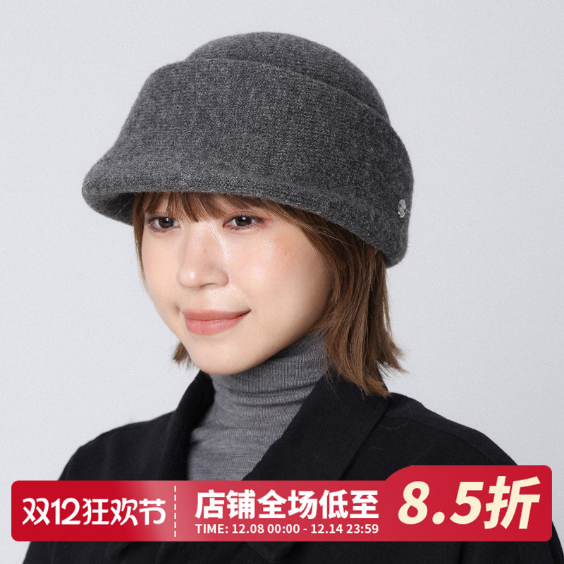 赫本风礼帽女针织帽气质渔夫帽