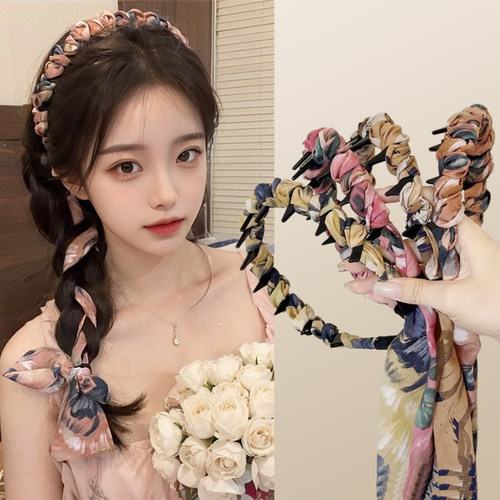 超仙法式碎花飘带发箍