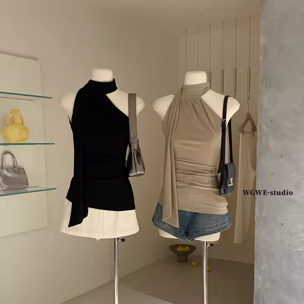 显瘦内搭无袖辣妹上衣外穿背心