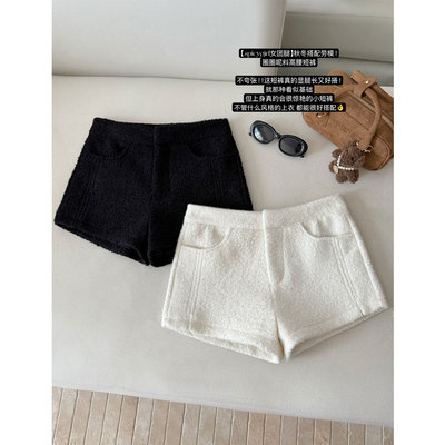 【赠运费险】毛呢料高腰短裤加厚