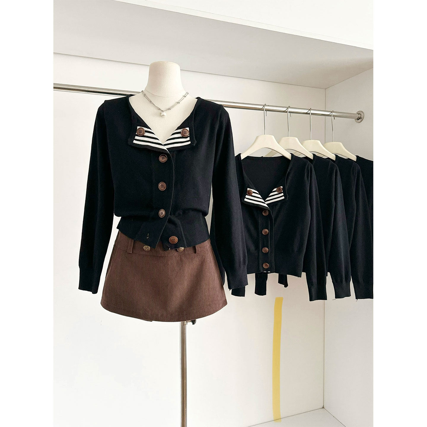 独特超好看上衣黑白复古针织开衫女春季秋冬撞色V短款打底衫毛衣,女装/女士精品,毛针织衫,淘宝优惠券,粉丝福利购,淘宝优惠卷