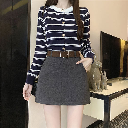 【现货秒发】灰色毛呢半身裙