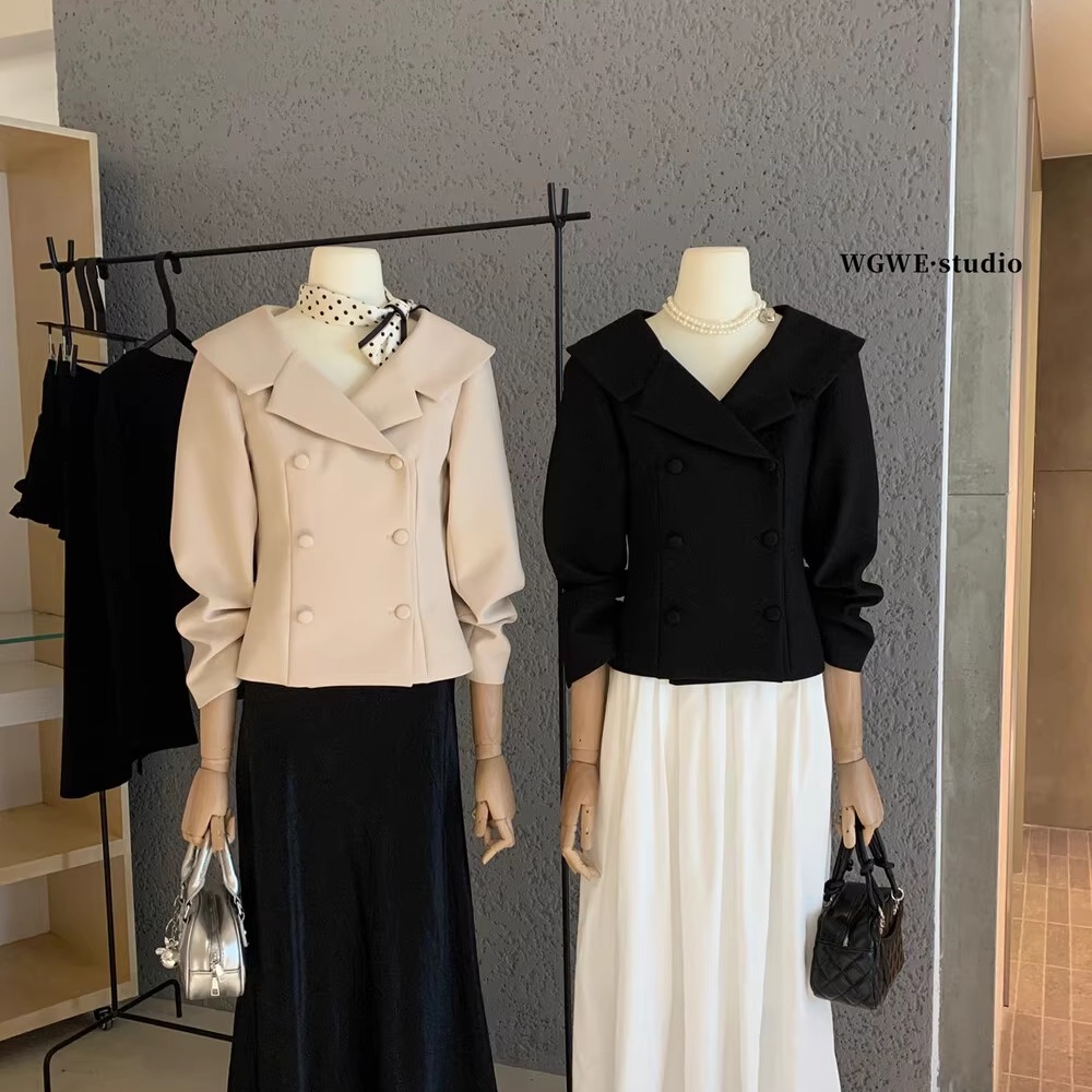 法式千金高级感双排扣西装短外套