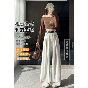 高级感垂感西装裤女春秋新款黑色拖地裤子直筒宽松显瘦休闲阔腿裤