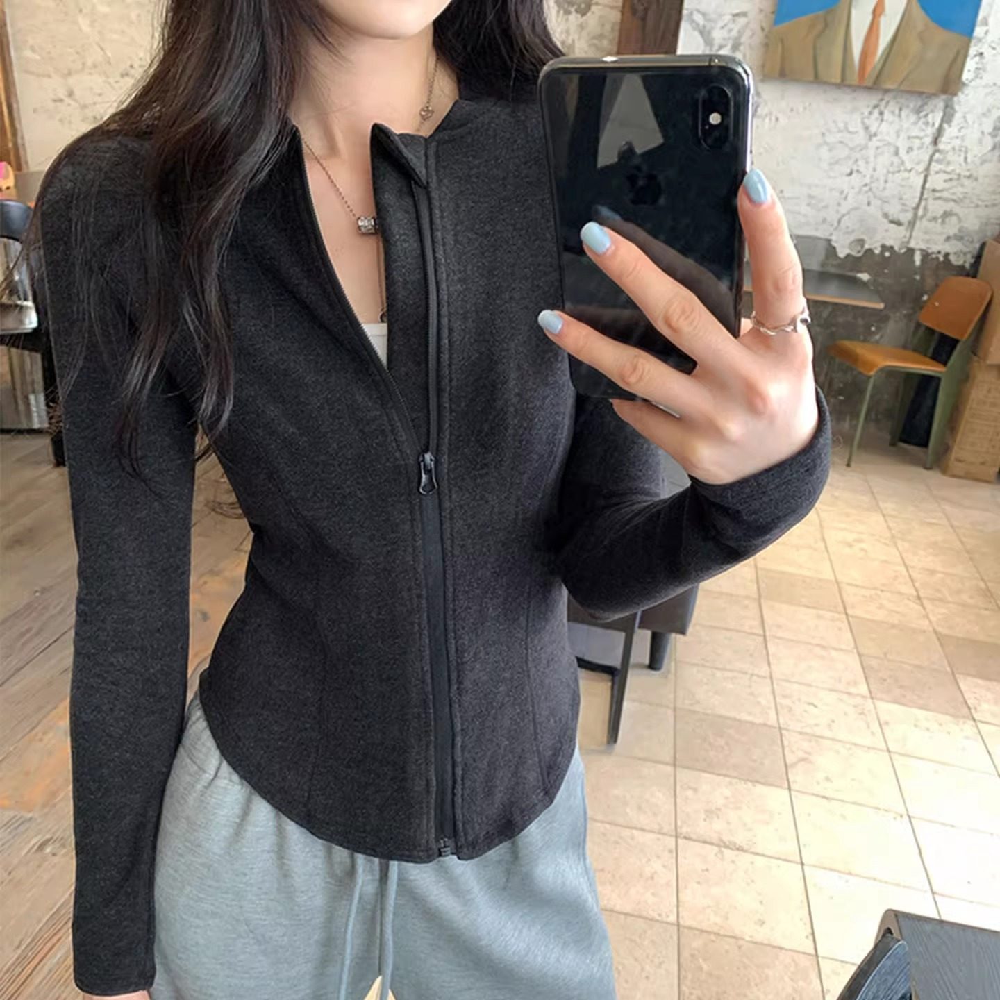 立领修身拉链针织开衫外套女装秋冬新款独特漂亮长袖卫衣内搭上衣,女装/女士精品,短外套,淘宝优惠券,粉丝福利购,淘宝优惠卷