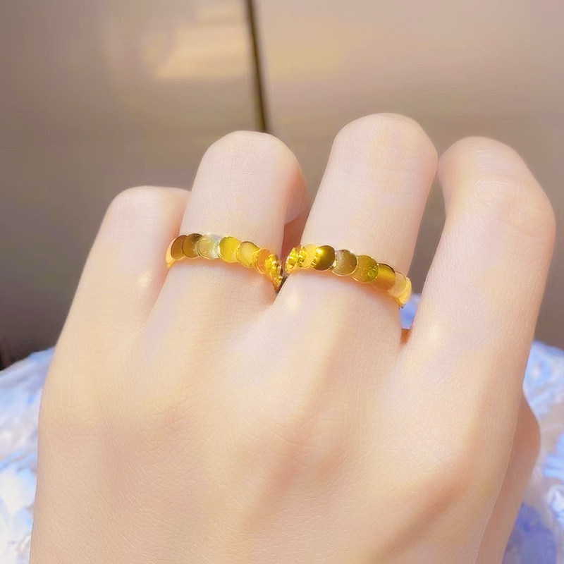 米勒珠宝女士5G黄金素圈闭口戒指