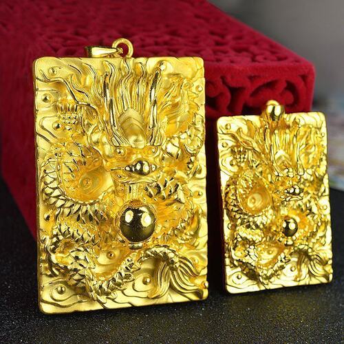 3d硬足金999男士吊坠礼物饰品