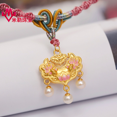 黄金十里红妆锁包项链送女友礼物