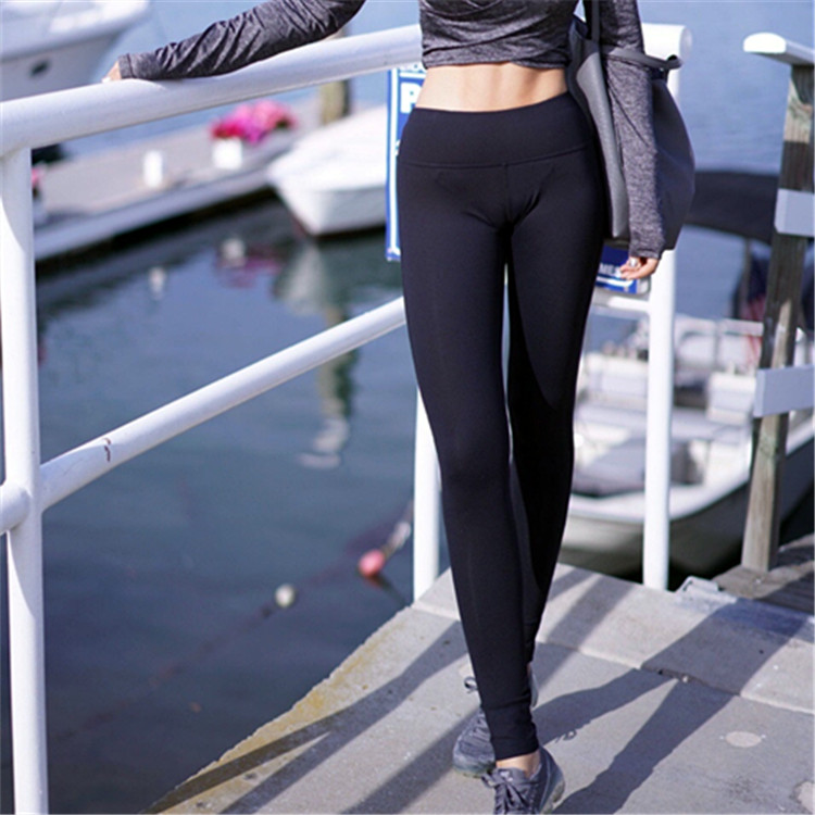 磨绒紧身裤百搭健身跑步吸湿排汗透气黑色锦纶保暖瑜伽长裤