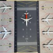 400四连位停机坪 20CM飞机模型民航客机机场跑道垫子仿真飞机1