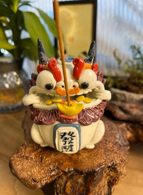 辰雪景德镇纯手工手捏招财貔貅摆件可点线香长辈送礼乔迁送礼高档